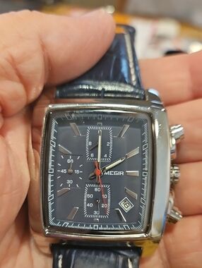 MEGIR Men’s Blue Leather Chronograph Watch